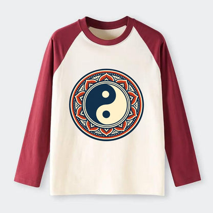 Harmony of Balance - Raglan Long Sleeve T-Shirt - Red