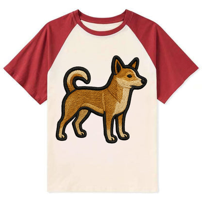 Norwegian Lundehund - Modern puffin hunt - Contrast Raglan T-shirt - Red