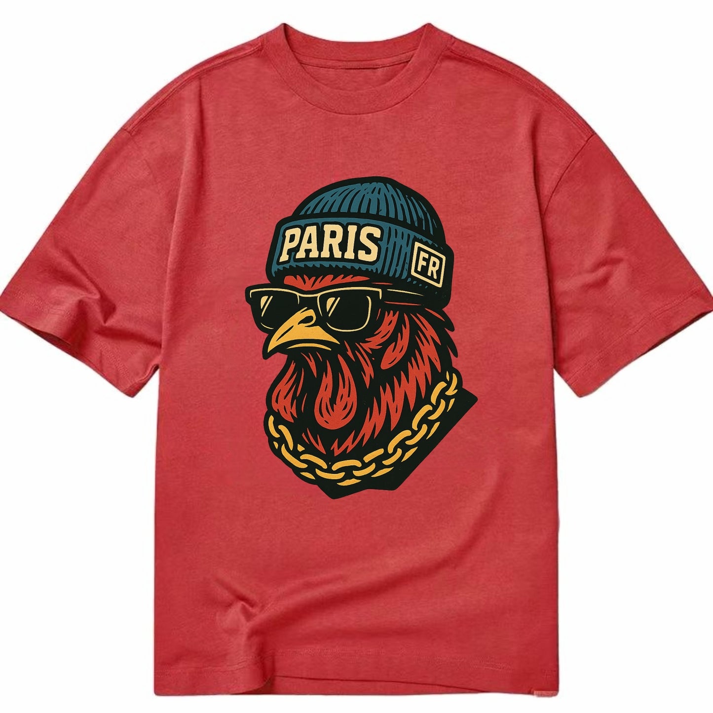 Paris Rooster - Classic T-shirt - Red