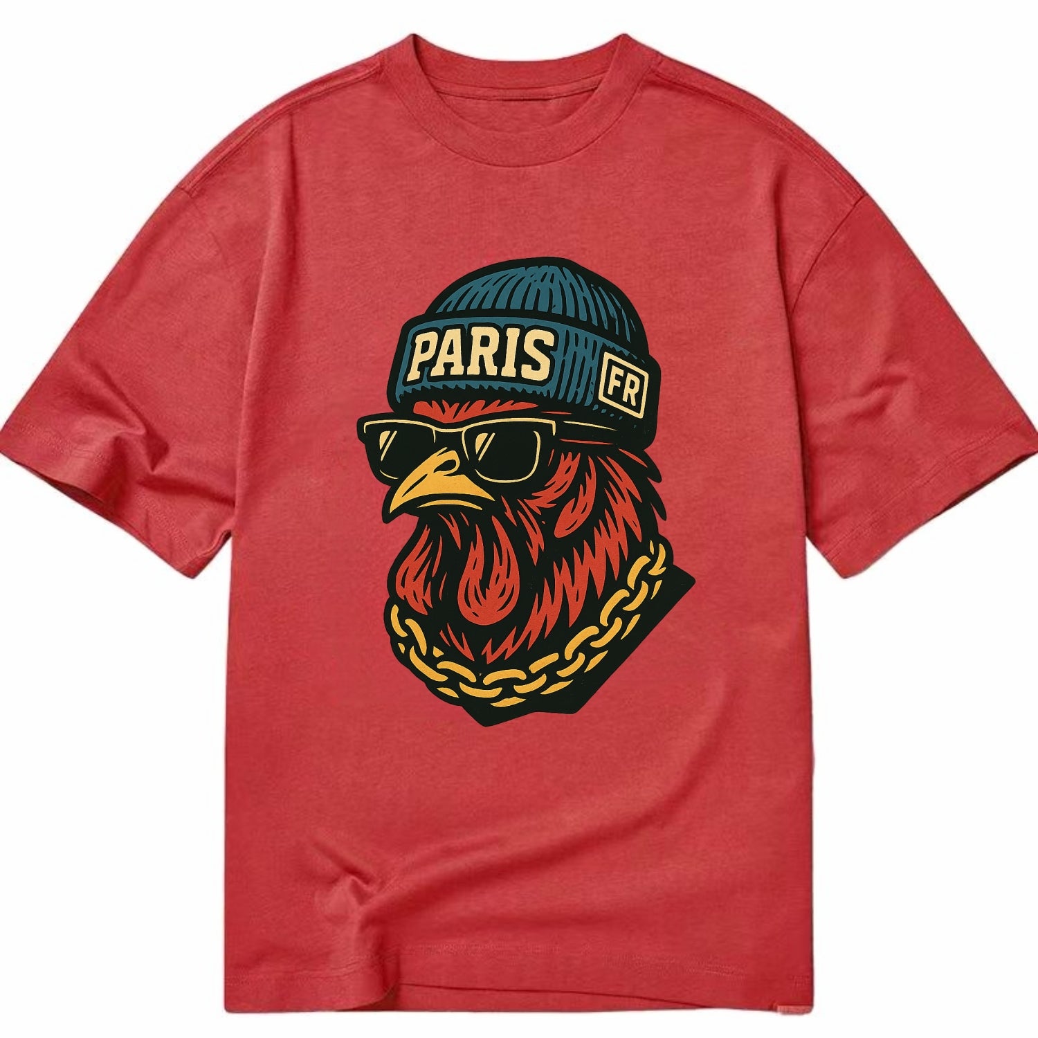 Paris Rooster - Classic T-shirt - Red