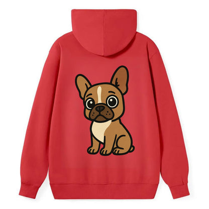 French Bulldog - Head tilt one ear up - Classic Pullover Hoodie - Red
