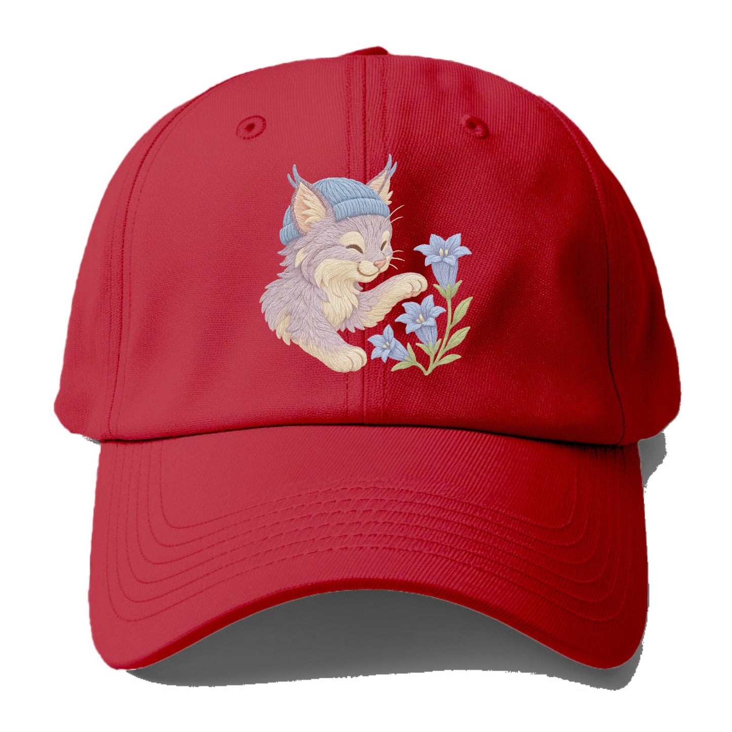 Lynx and Gentian  - Baseball Cap - Red