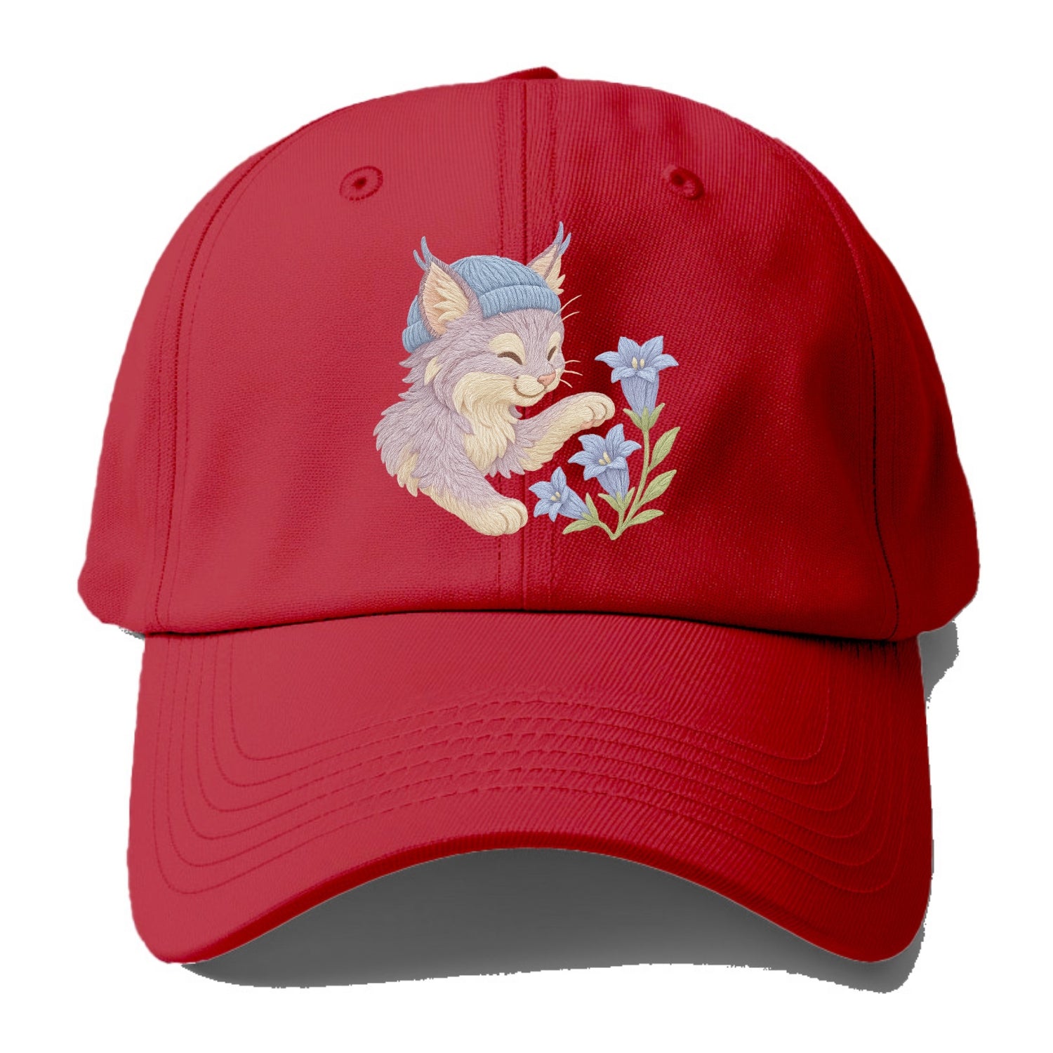 Lynx and Gentian  - Baseball Cap - Red