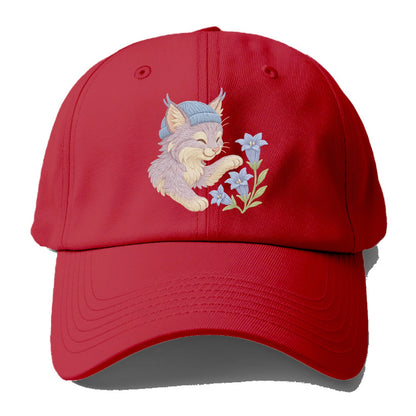 Lynx and Gentian  - Baseball Cap - Red