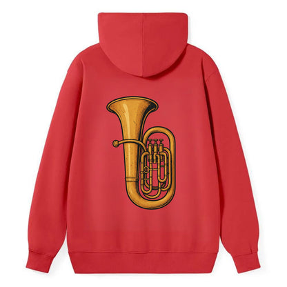 Tuba with large brass bell - Classic Pullover Hoodie - Red