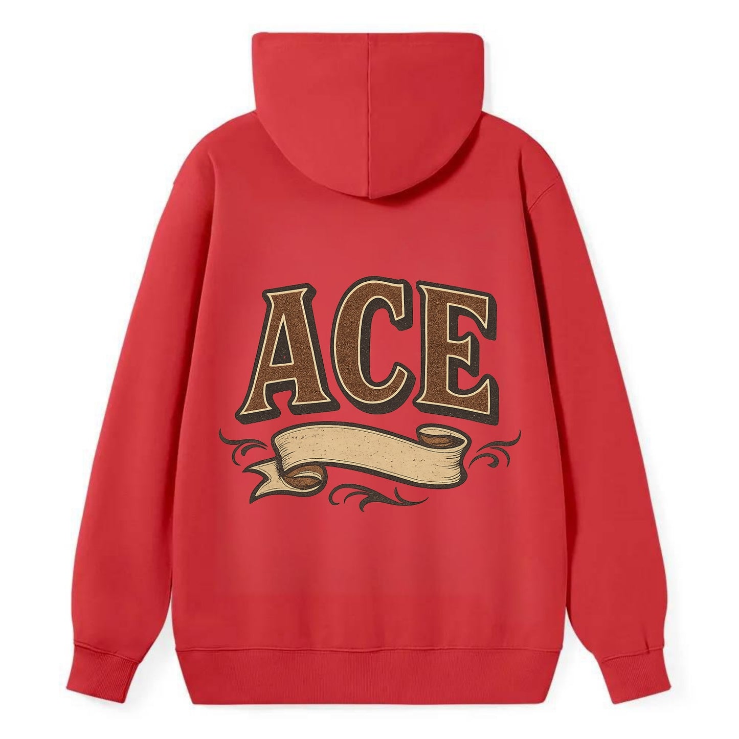 Bold typography design - "ACE" - expert, the best at something - Classic Pullover Hoodie - Red