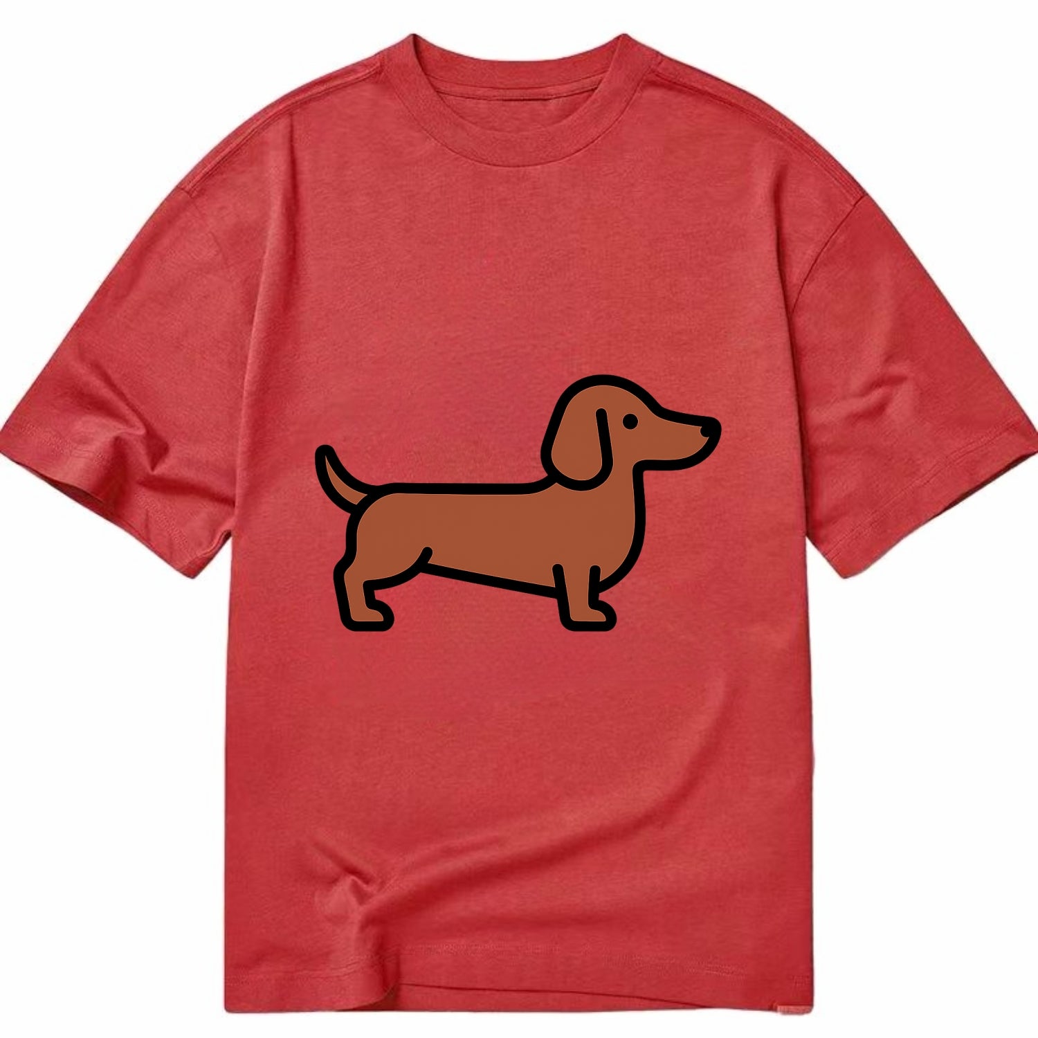 Dachshund - Red/brown smooth flat side profile - Classic T-shirt - Red