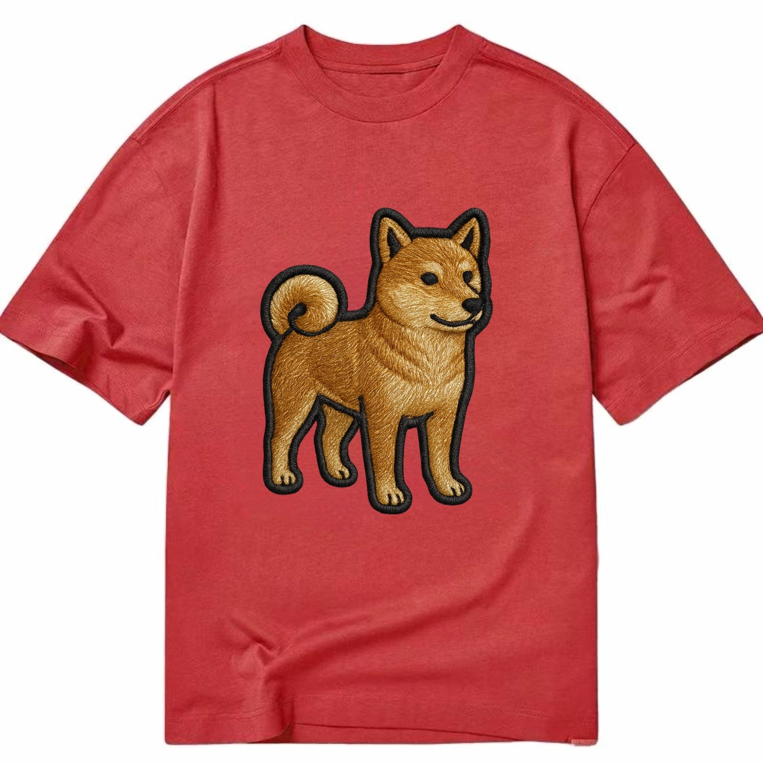 Shiba Inu - Trendy Japanese dog logo wit - Classic T-shirt - Red