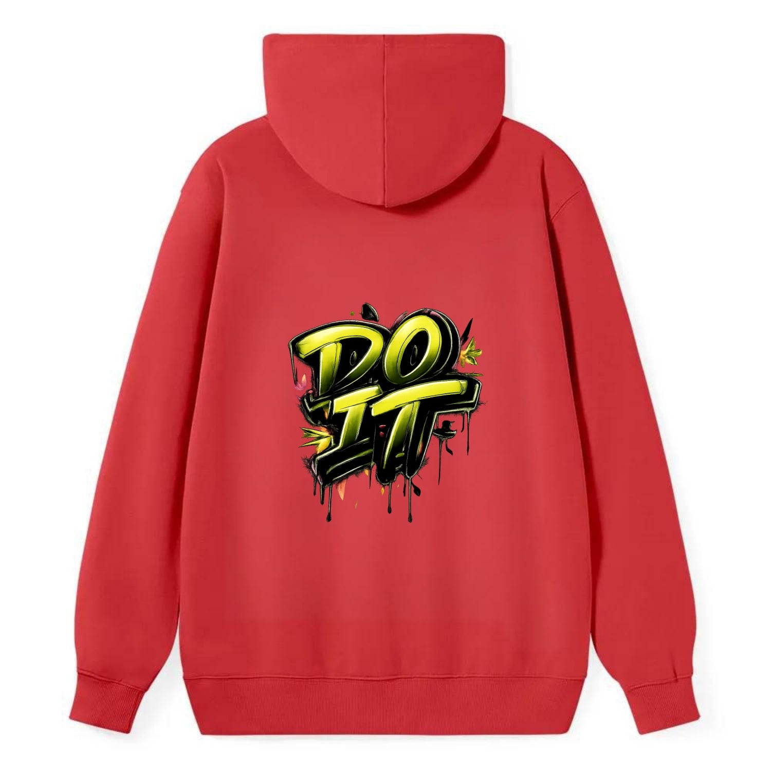 Bold typography design - "DO IT" - just do it, stop waiting - Classic Pullover Hoodie - Red