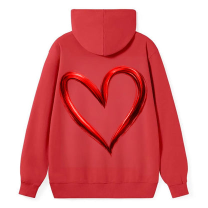 Love Heart - Classic Pullover Hoodie - Red