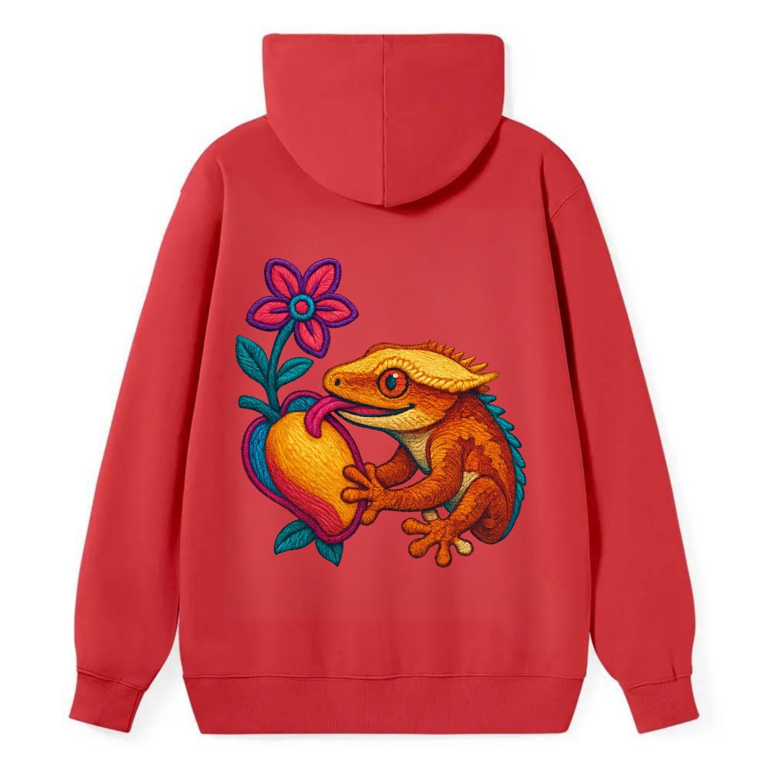 Crested Gecko - Classic Pullover Hoodie - Red
