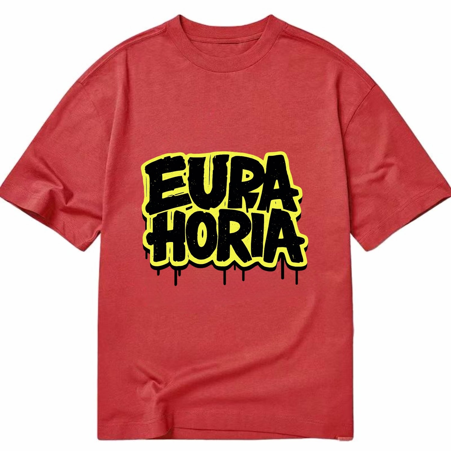 Bold typography design - "EUPHORIA" - intense happiness, ecstasy - Classic T-shirt - Red