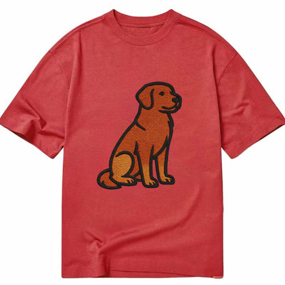 Nova Scotia Duck Tolling Retriever - Red embroidered pose - Classic T-shirt - Red