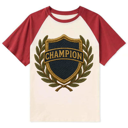Champion Shield  - Contrast Raglan T-shirt - Red