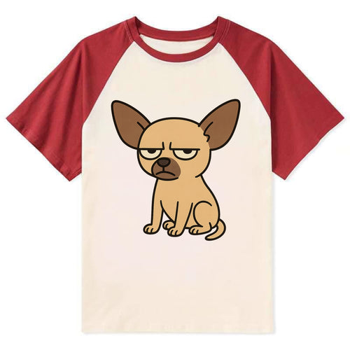 The Chihuahua Judging Silently - Contrast Raglan T-shirt