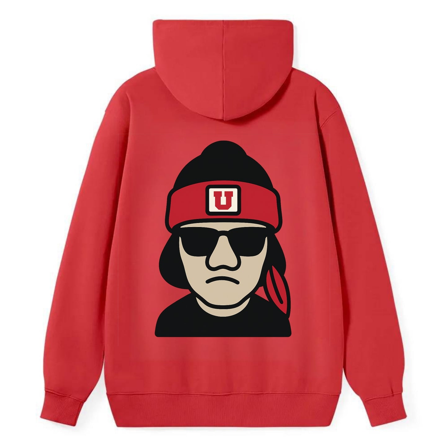 Salt Lake Ute wearing Utah beanie with U patch - Classic Pullover Hoodie - Red