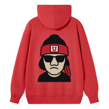 Salt Lake Ute wearing Utah beanie with U patch - Classic Pullover Hoodie - Red