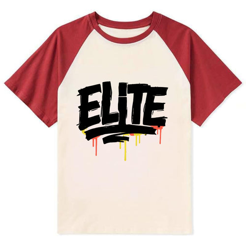 Bold typography design - ELITE - top tier, highest level - Contrast Raglan T-shirt