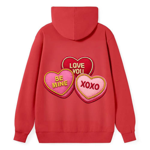 VALENTINES HEARTS - candy hearts in pink and red , love day - Classic Pullover Hoodie