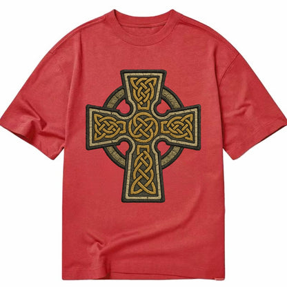 Celtic Cross  - Classic T-shirt - Red