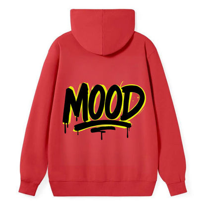 Bold typography design - "MOOD" - current state, feeling it - Classic Pullover Hoodie - Red