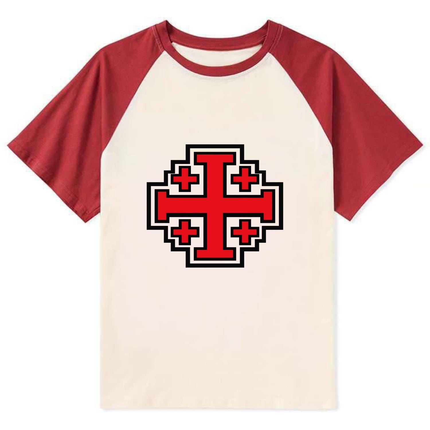 Heritage of Faith - Contrast Raglan T-shirt - Red