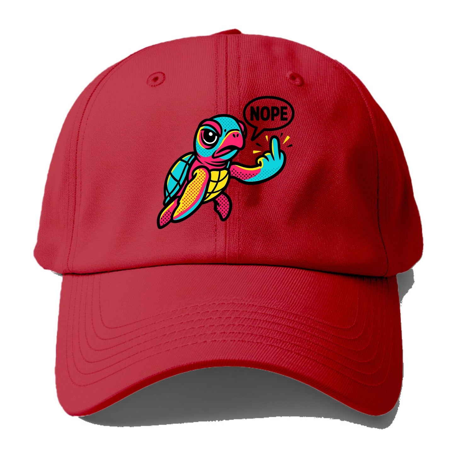baby sea turtle swimming gracefully, one flipper extended sassily - Baseball Cap - Red