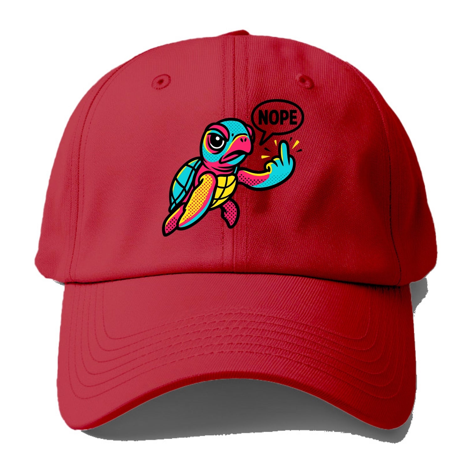 baby sea turtle swimming gracefully, one flipper extended sassily - Baseball Cap - Red