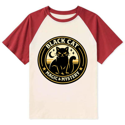 Midnight Prowler Emblem - Contrast Raglan T-shirt - Red