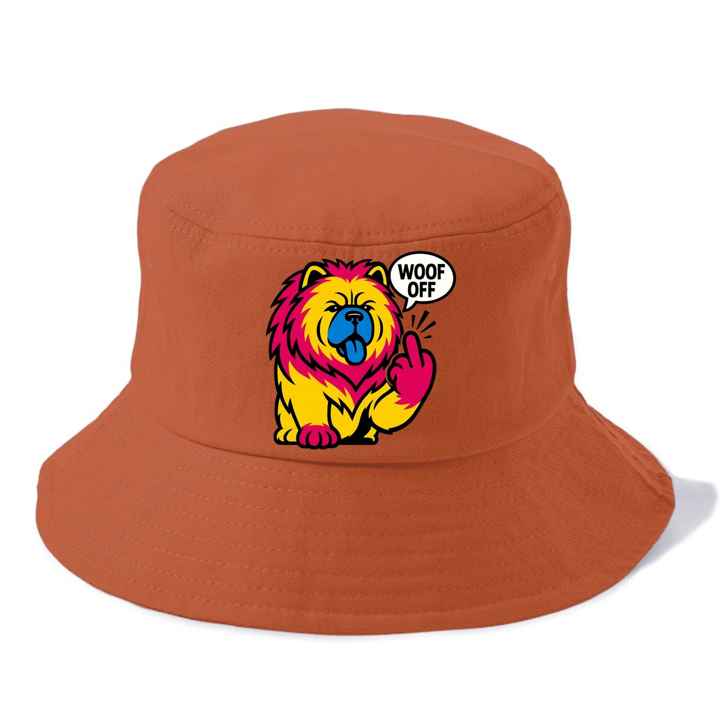 Chow Chow with lion mane and blue-black tongue, fluffy dignified paw up with sass - Bucket Hat - Red