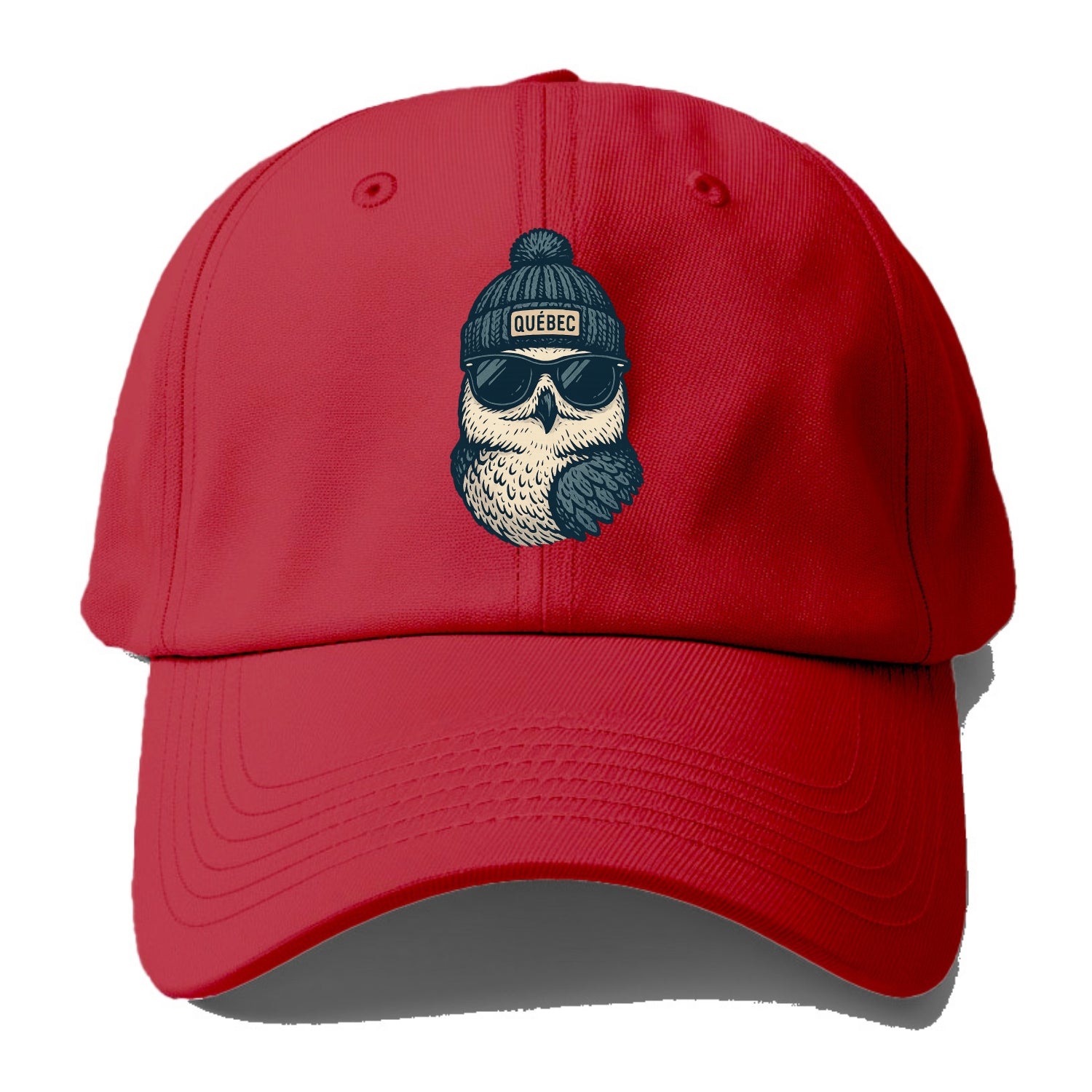 Quebec City Snowy Owl wearing Quebec bea - Baseball Cap - Red