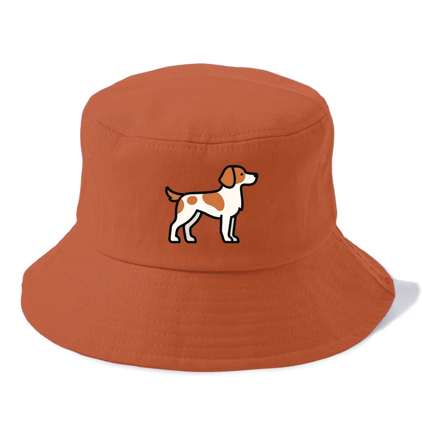 Brittany Spaniel - Orange and white flat side profile - Bucket Hat - Red
