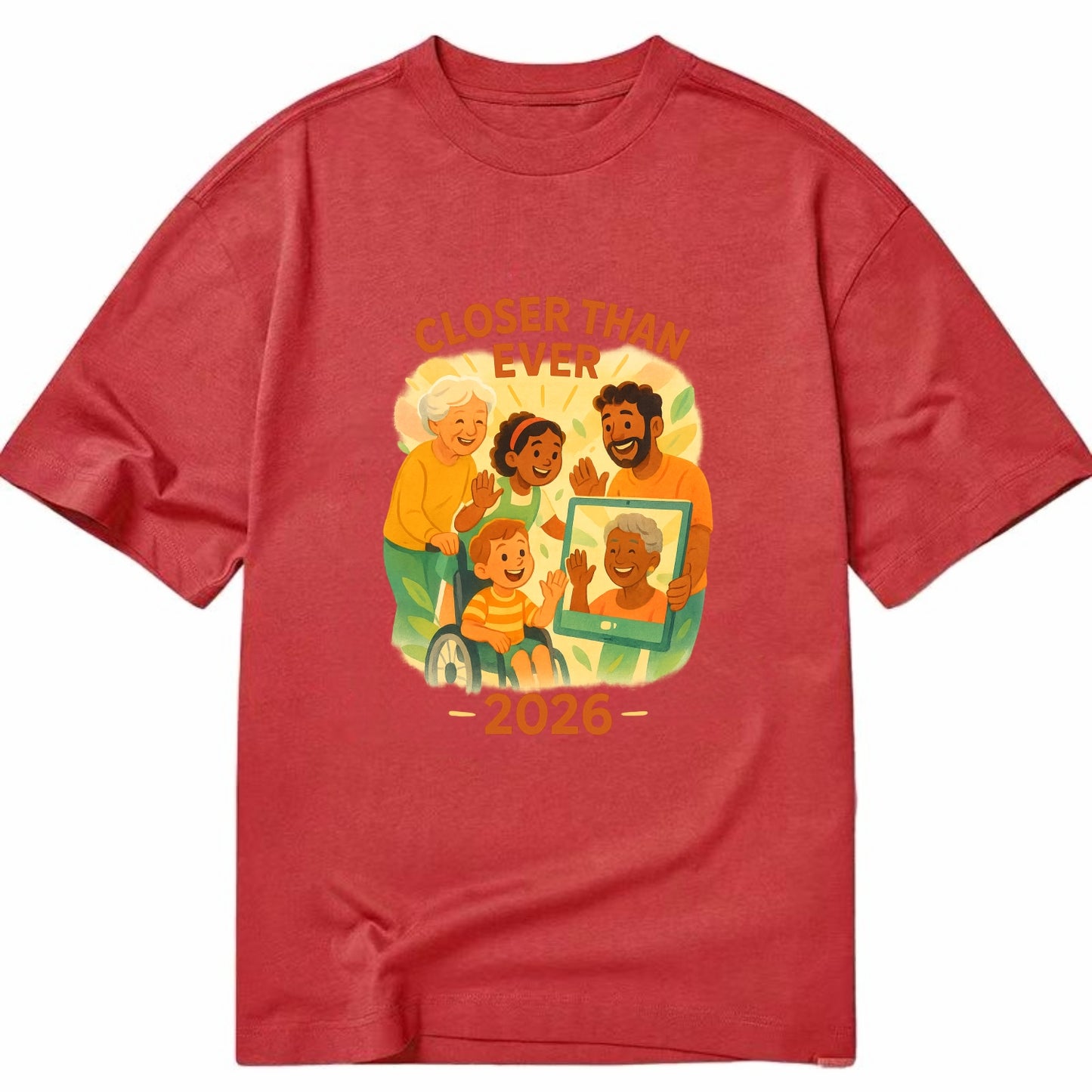 Technology bringing distant families together - "Closer Than Ever" - connection - Classic T-shirt - Red