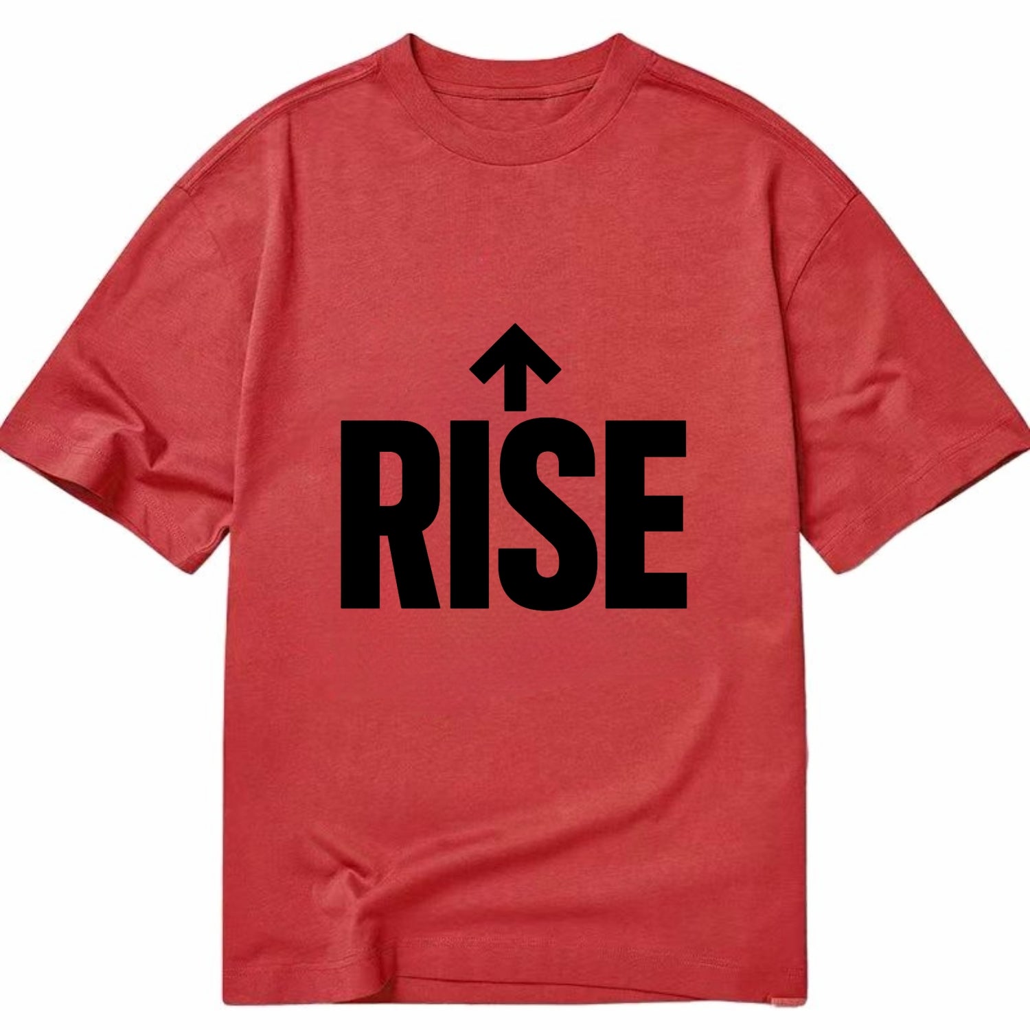 Bold typography design - "RISE" - getting up, ascending, elevating - Classic T-shirt - Red