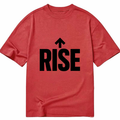 Bold typography design - "RISE" - getting up, ascending, elevating - Classic T-shirt - Red