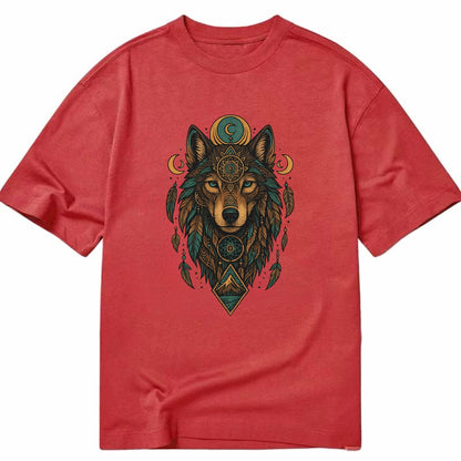 Retro 80s Wolf  - Classic T-shirt - Red