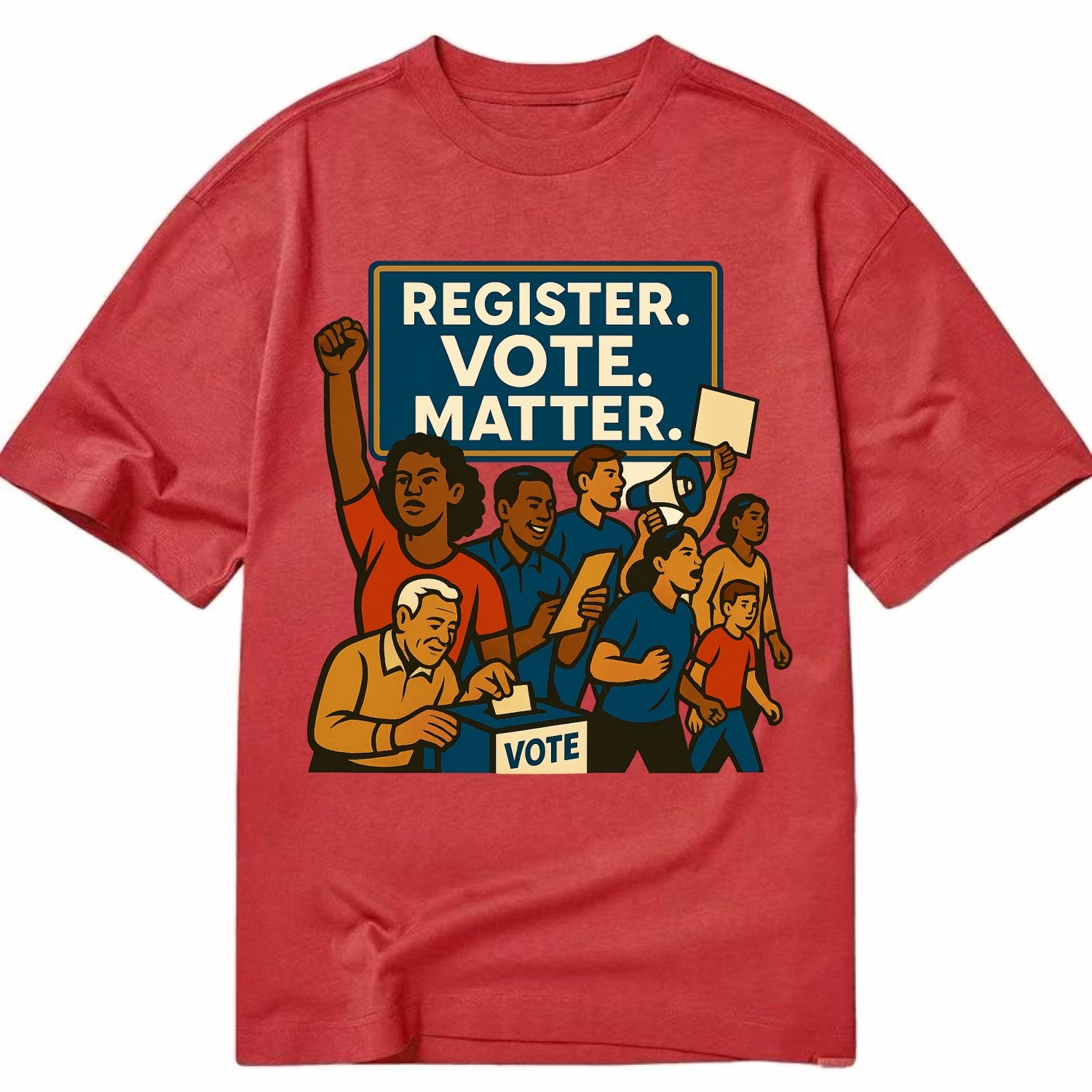 Voter registration drive bringing community together - "Register. Vote. Matter." - Classic T-shirt - Red