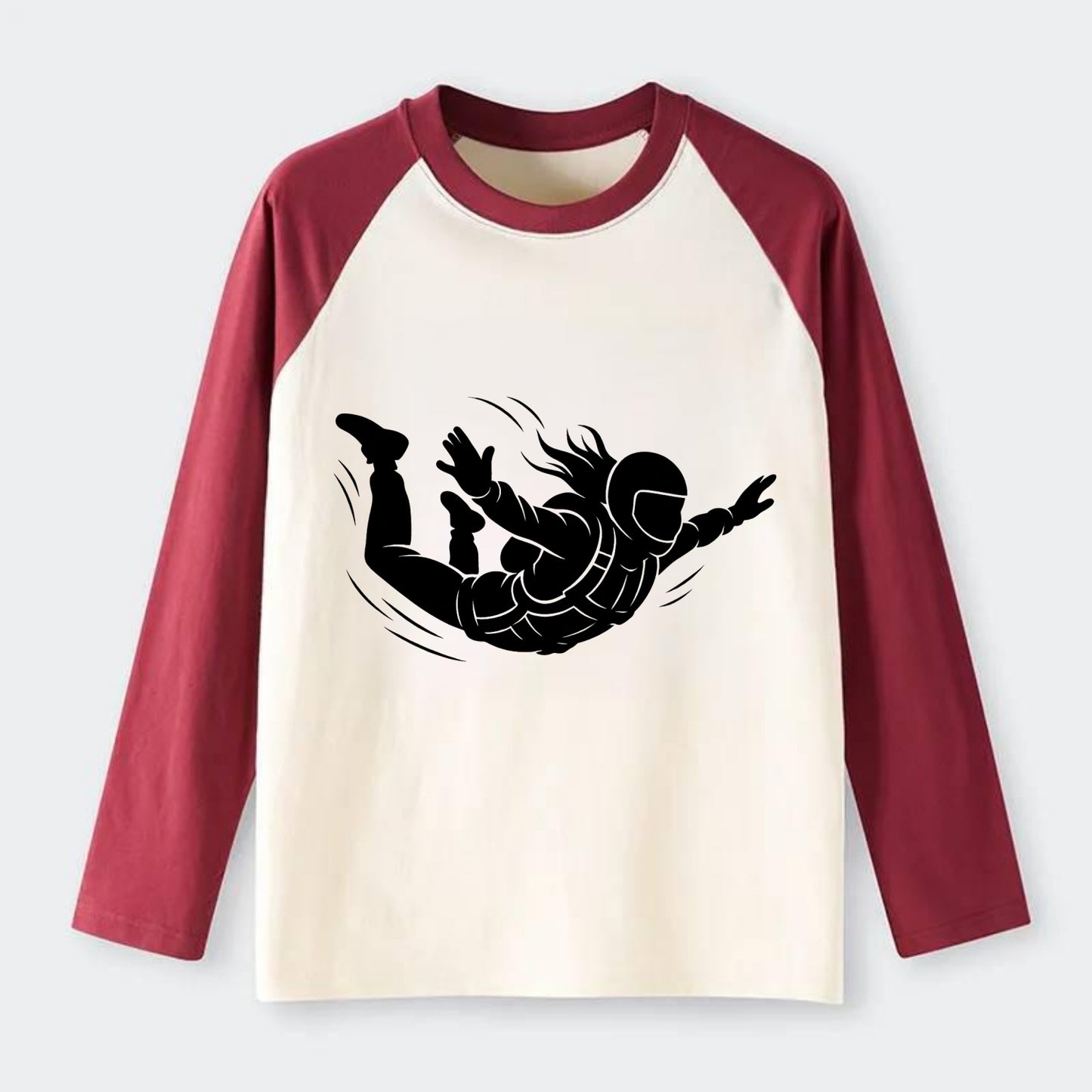 Skydiver free-fall position - Raglan Long Sleeve T-Shirt - Red