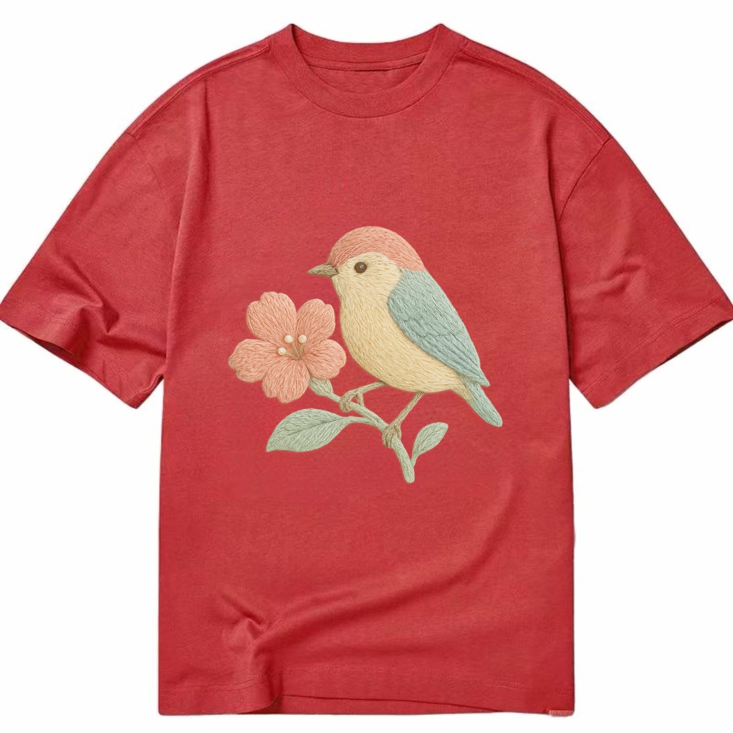 Peach Flowerpecker - Classic T-shirt - Red
