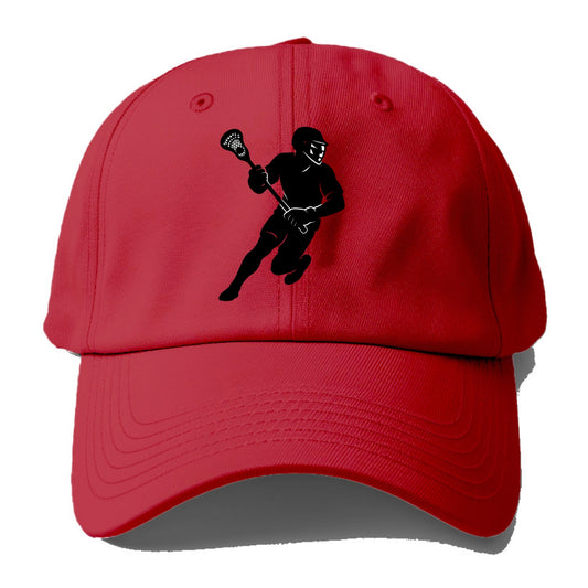 Lacrosse player cradling stick - Baseball Cap - Red