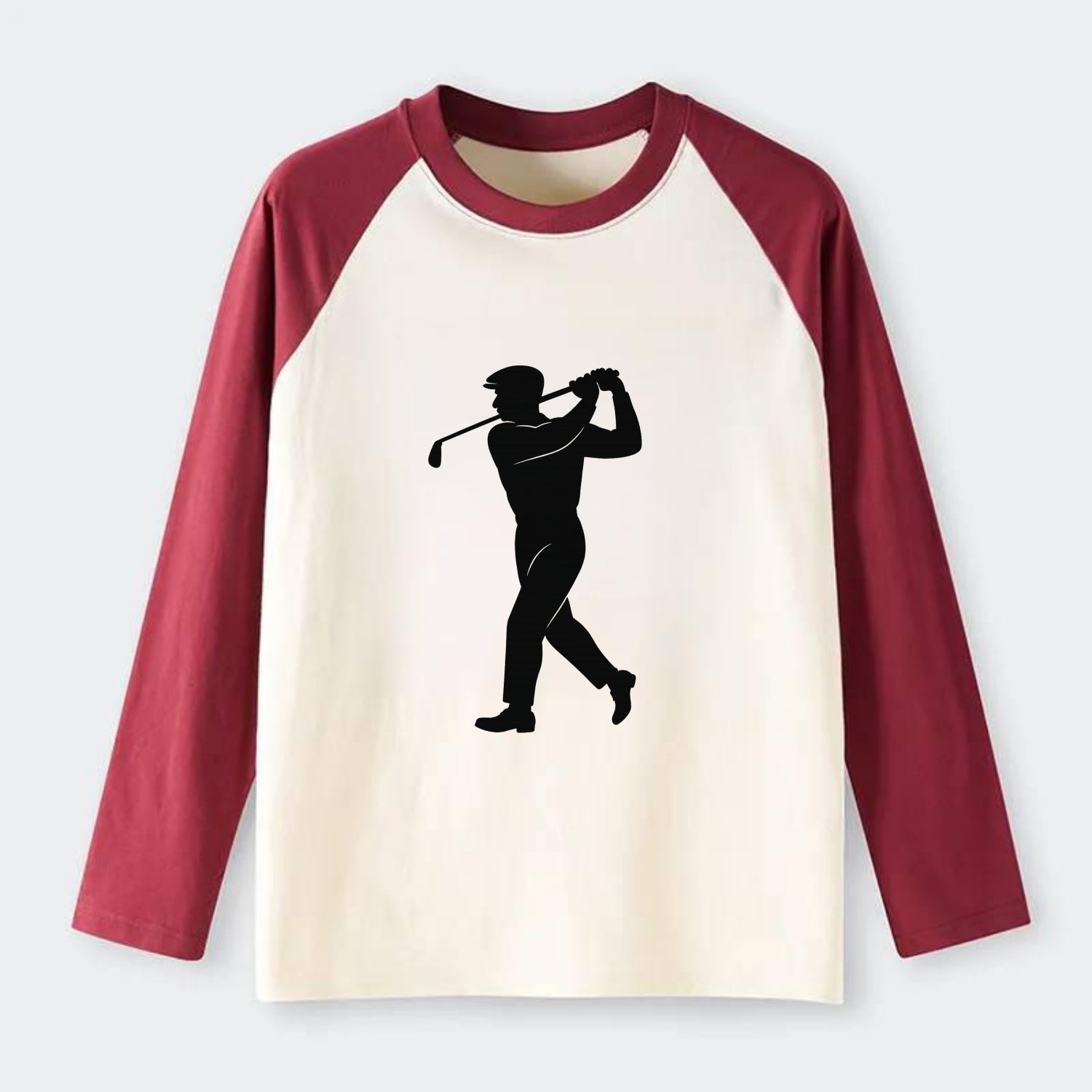 Golfer perfect swing follow-through - Raglan Long Sleeve T-Shirt - Red