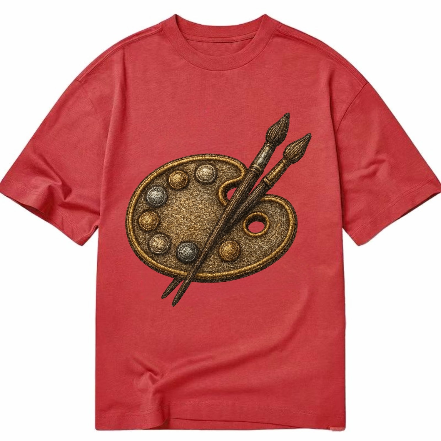 Artist palette with brushes - painter emblem - Classic T-shirt - Red