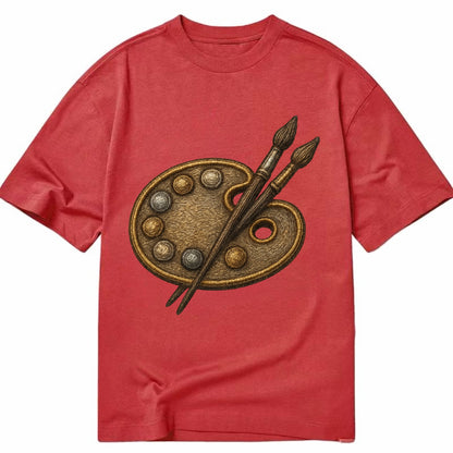 Artist palette with brushes - painter emblem - Classic T-shirt - Red