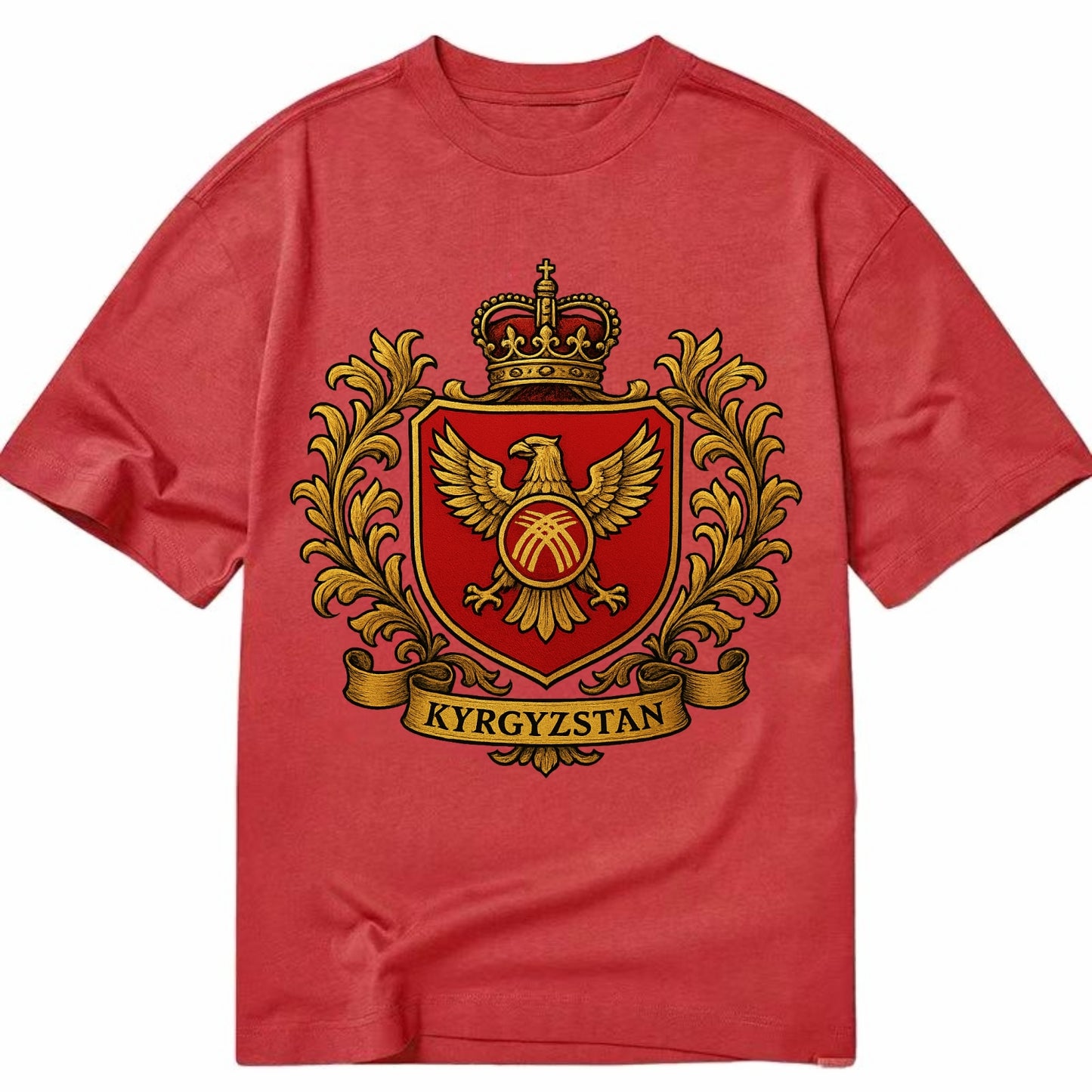 Kyrgyzstan Heritage Badge  - Classic T-shirt - Red