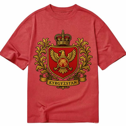 Kyrgyzstan Heritage Badge  - Classic T-shirt - Red