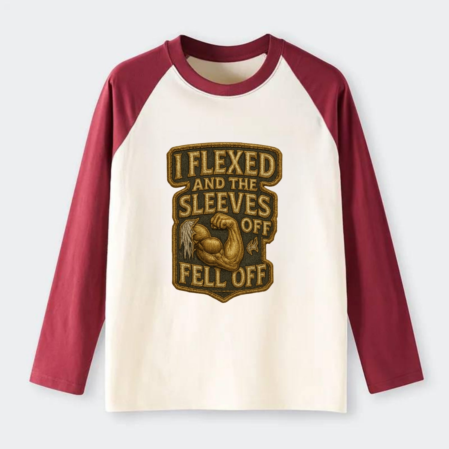 I Flexed and The Sleeves Fell Off  - Raglan Long Sleeve T-Shirt - Red