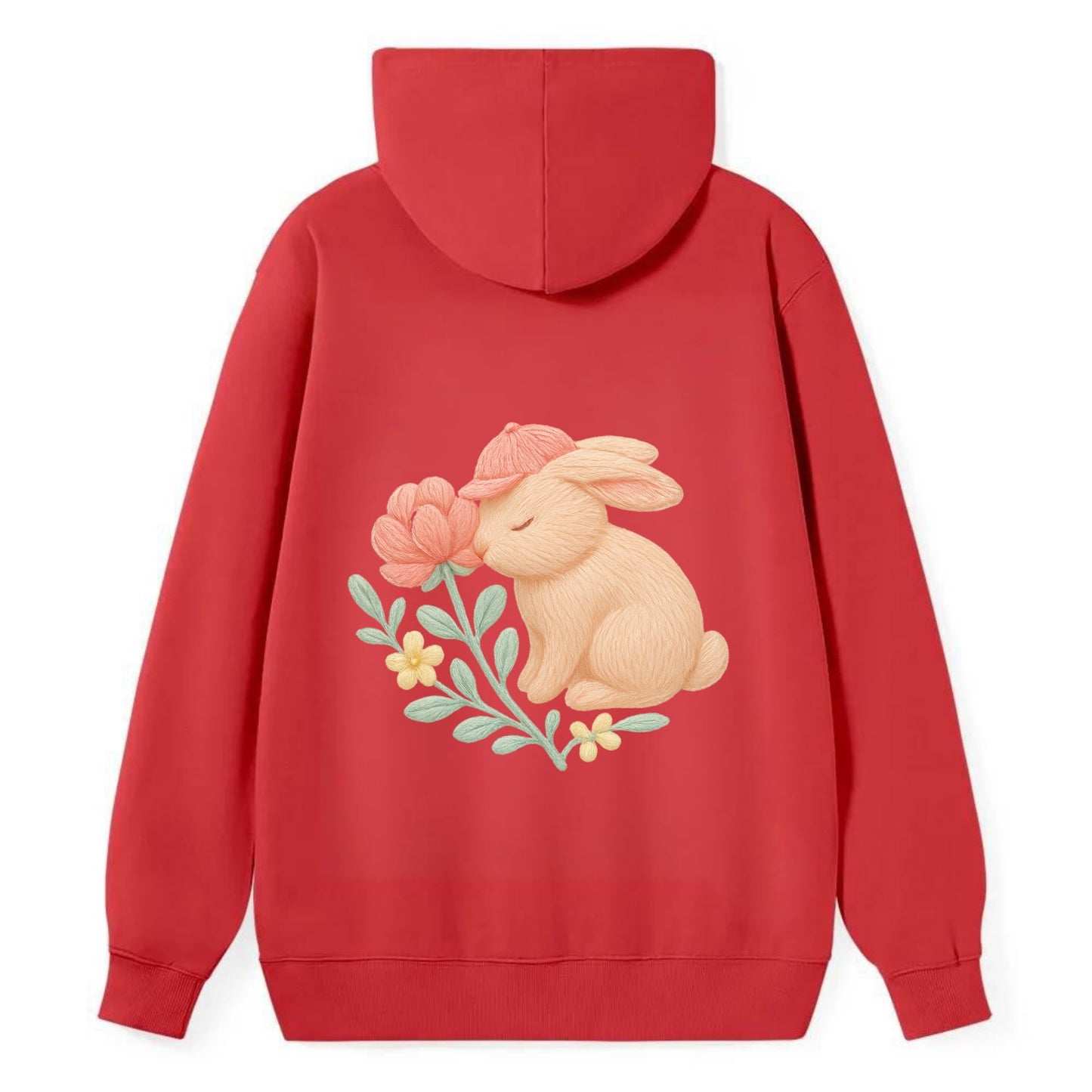 Peach Bunny - Classic Pullover Hoodie - Red