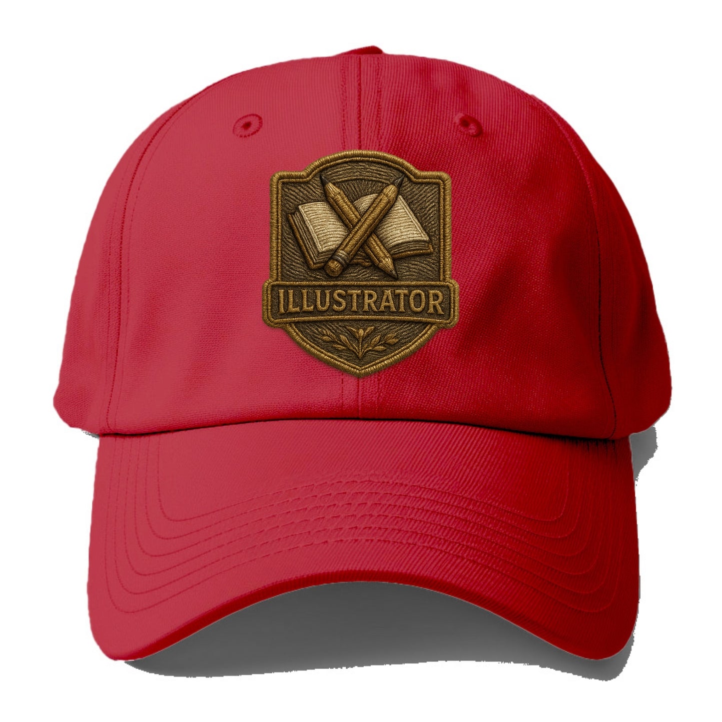 Pencils and sketchbook - illustrator badge - Baseball Cap - Red