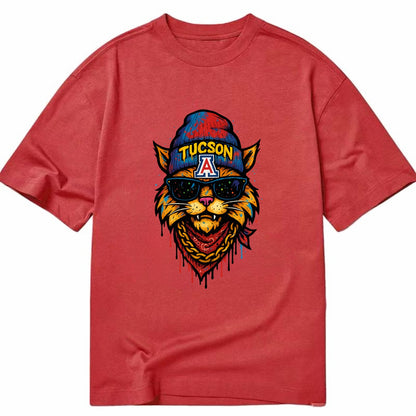 Tucson Wildcat wearing Arizona beanie with A patch - Classic T-shirt - Red