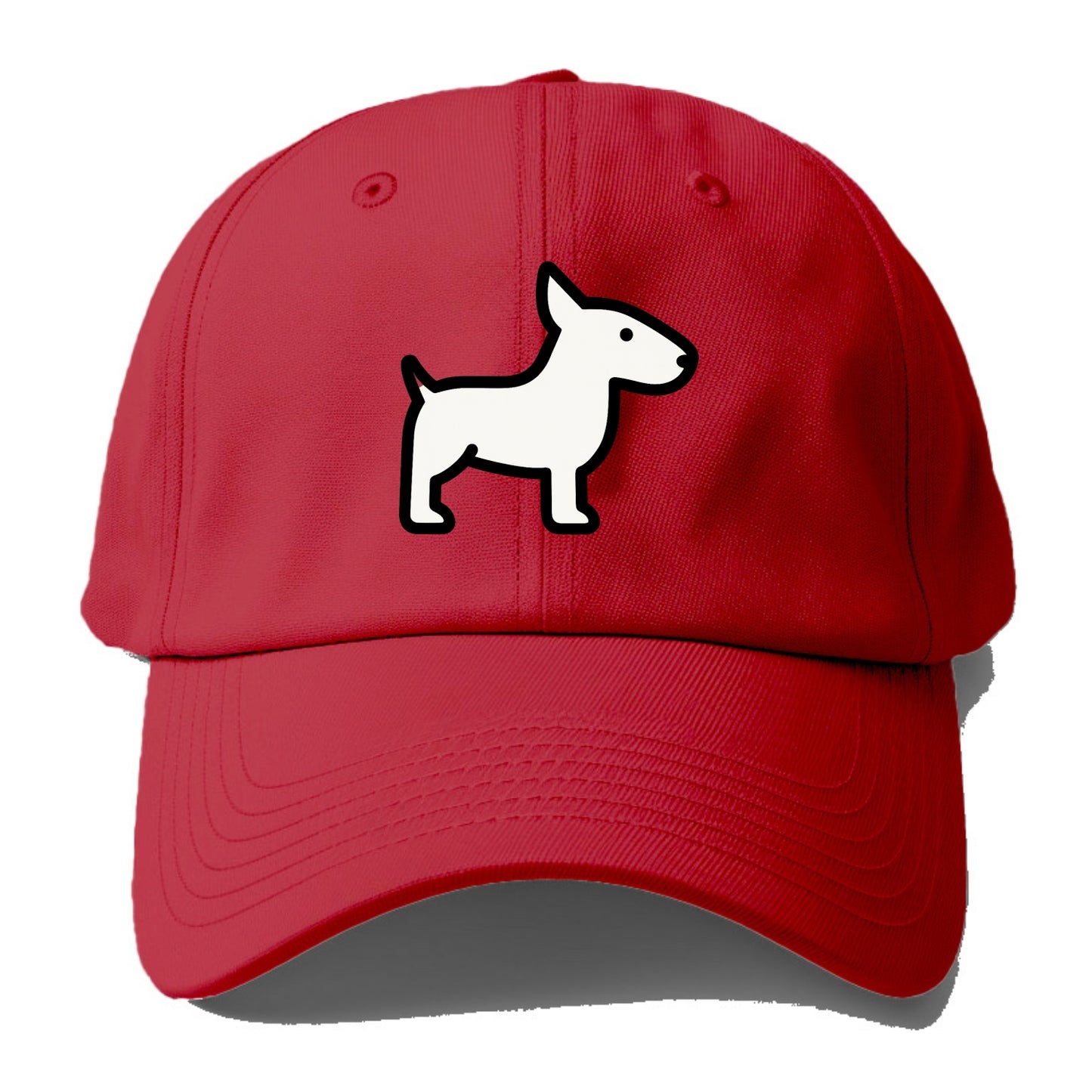 Bull Terrier - White egg-shaped head flat side profile - Baseball Cap - Red